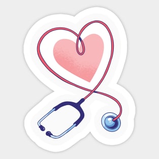 stethoscope love for doctors and nurses Sticker